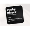 Rugby Player Square Coaster - Sport Fan Dictionary Regular But