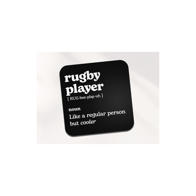 Rugby Player Square Coaster - Sport Fan Dictionary Regular But