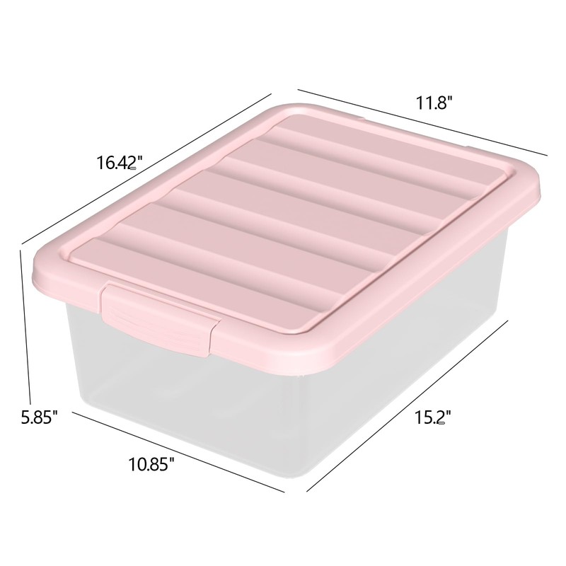 Yesdate 14 Quart Stackable Storage Bins, Organizer Containers with Snap