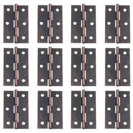 Antrader 12 PCS Folding Butt Hinge, Cabinet Gate Closet Door Hinge 2-2/5'' Long Home Furniture Hardware with 72pcs Screws