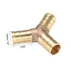 sourcing map 12mm or 1/2" ID Brass Barb Splicer Fitting,Y-Shaped