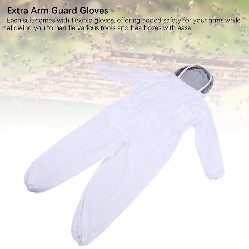 Ventilated Beekeeping Suit with Mesh Veil, Polycotton Beekeeper Suit Outfit