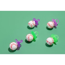 Baseball Ring Pops - Pack of 24 – Grape Flavored, Wearable Candy for Kids – Individually Wrapped Party Favors & Game Day Treats