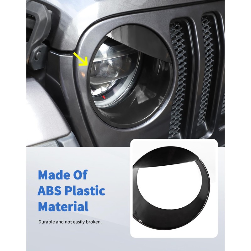 DSWSQ Birds Eyes Front Headlight Trim Cover Frame for 2018-2024