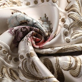 EURhine Jacquard Vintage Throw Pillows Covers Floral Embroidered Cushion Cover for Sofa Home Decor Europe Retro Classic Pillowcase (Beige, 48x48cm (Pillow Cover Only))