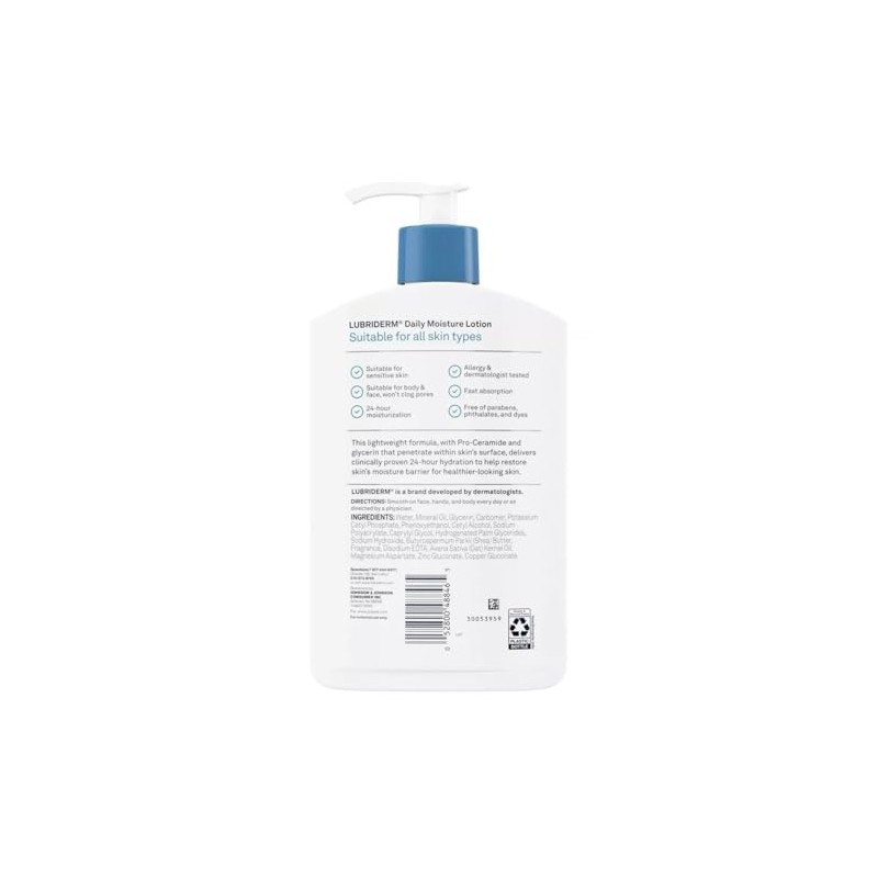 Lubriderm Daily Moisture Hydrating Body and Hand Lotion with Vitamin