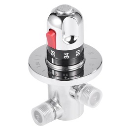 G1/2 Thermostatic Mixing Valve - Solid Brass Element - Hot/Cold Water Mixing - Temperature Control for Home Heater and Shower System