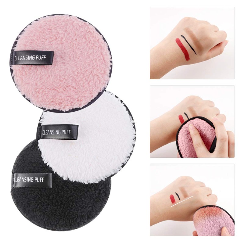Frcolor 3pcs Double-Side Foundation Cosmetic Powder Puff Cloth Towels Washable
