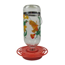 Original Best-1 Flowers Hummingbird Feeder 32 Ounce Glass Bottle, Plastic Base