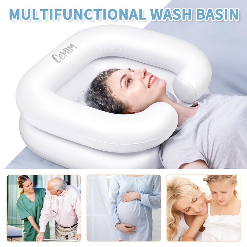 Cehim Inflatable Shampoo Basin - Portable Shampoo Bowl, Hair Washing