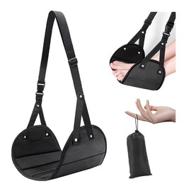 Foot Hammock for Airplane to Relieve Feet Soreness, Travel Essentials for Long Trip, Memory Foam Foot Rest (Black)