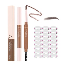 Eyebrow Pencil Waterproof & Sweatproof with Dual-Ended Design for Precise Shaping and Blending, Long-Lasting Natural Brow Makeup with Spiral Brush, Rotatable Tip for Easy (#3)