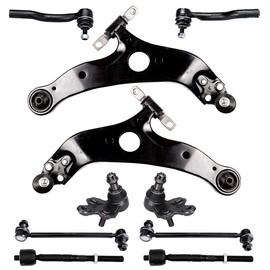 ASAPE 10 Pcs Suspension Kit - Fit 2004-2010 for Toyota Sienna, Include - Front Lower Control Arm Inner Outer Tie Rod End Sway Bar Link Lower Ball Joint OE# K90346 K90347