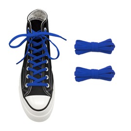 UamGlsob 5/16" Wide Elastic Shoe Laces Replacement Laces for High Tops Sneakers, Stretch Flat Shoelaces Shoe Strings for High Tops Skate Shoes (Blue, 45''/115cm)