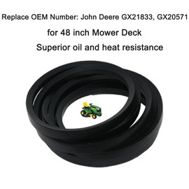 GX21833 1/2'' x 141'' Lawn Mower Belt Replace GX20571 48 inch Deck Belt,Compatible with John Deere D140 D150 D160 L120 L145 L155 LA130 Z255 Z355