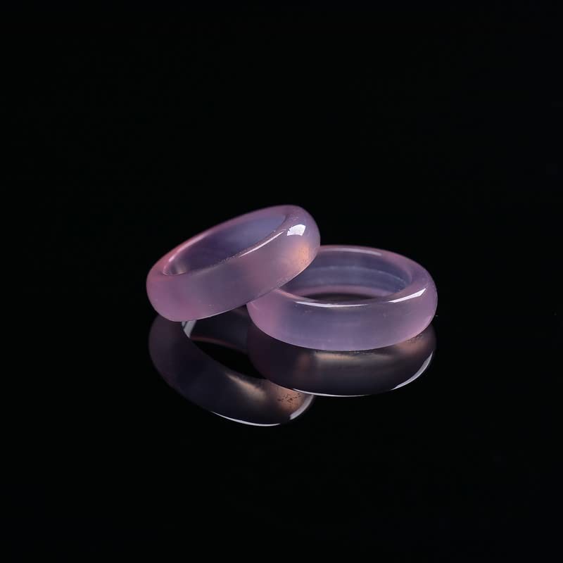 YIGEDAN 3pcs Natural Agate Rings Pink Jade Rings Jewelry Gemstone,