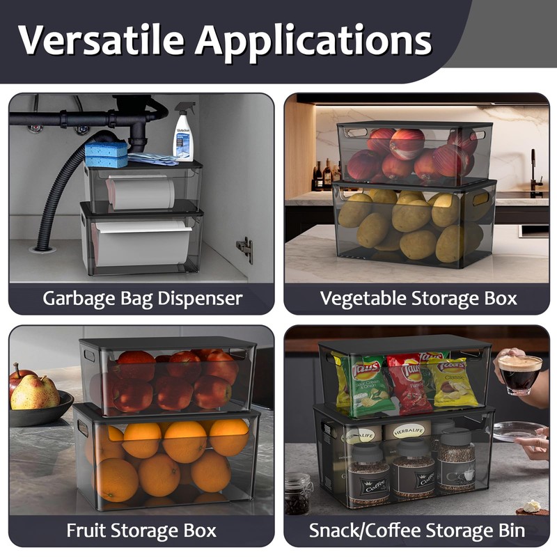 COAZEX 2 Pack Trash Bag Holder Under Sink Stackable, Plastic