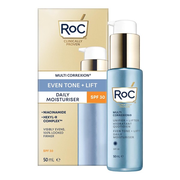 RoC - Multi Correxion Even Tone + Lift Daily Moisturiser SPF 30 - Anti-Ageing Treatment - With Hexyl R Complex & Niacinamide - 50 ml