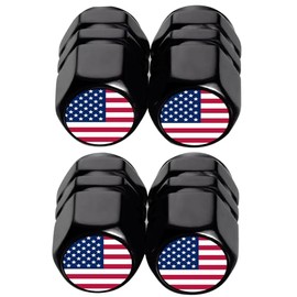 Aluminum Tire Stem Valve Caps, Universal Stem Cover Wheel Air caps Car Accessories for American Flag All Models for Cars, Trucks, Bikes, Motorcycles and Bicycles
