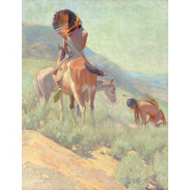 William Herbert Dunton : The Signal-Fire : Archival Canvas Print