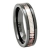 Deer Antler Ring in Black Ceramic 6mm Comfort Fit Wedding