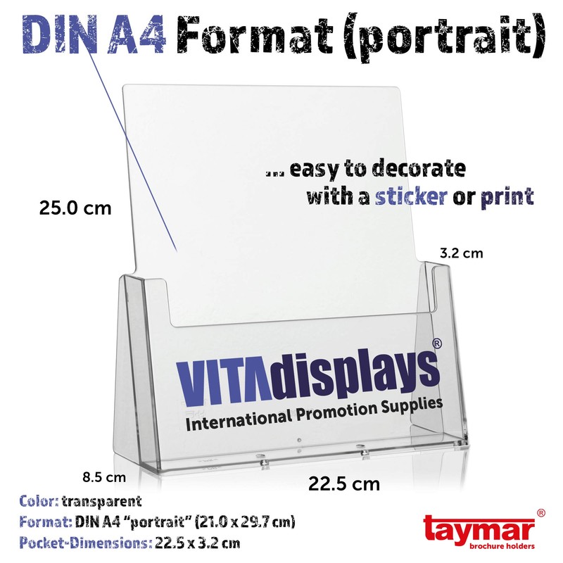 taymar Flyer Stand Leaflet Holder DIN Long