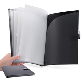 Cesil 10-Pocket File Folder, Letter A4 Paper Project Organizer Folders with Snap Button, Plastic Document Organizer for School Office Home