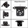 Decobasics 1/2" Overlay Matte Black Cabinet Hinges (1 Pair -2