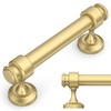 Amerdeco 10 Pack Brushed Gold Cabinet Pulls 3 Inch Hole