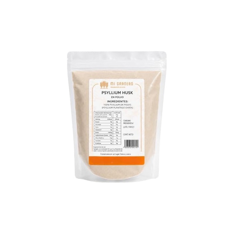 Psyllium Plantago Husk en Polvo 1 Kg Puro a Granel
