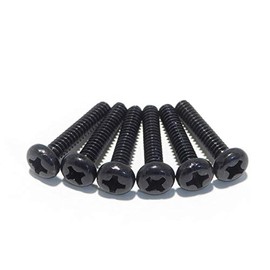 Imperial guitar pickup screws 6-32UNF in Black round head USA (Pack of 6)
