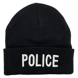 Black Duck Brand 9'' Embroidered Police Cuffed Beanie/Skull Cap (1 Beanie)