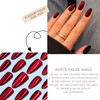 False Nails - 24PCS Short False Nails - Almond Red