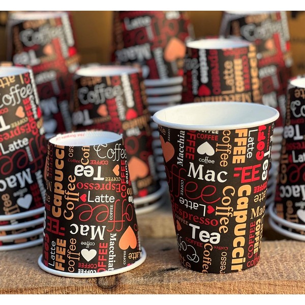 HOT BARGAINS 100 x 12oz 360ml Disposable Single Wall Printed