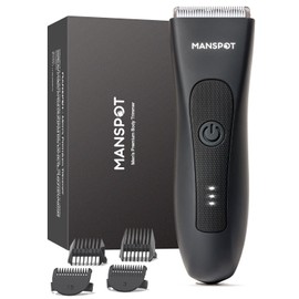 MANSPOT Recortadora de pelo de ingle para hombres, afeitadora de cuerpo y 90 minutos después de cargarse completamente, afeitadora de ingle y cuerpo impermeable, recortadora de bolas eléctrica