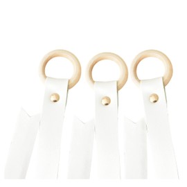 California Tot Faux Leather Bow Clip Organizers (Off-White Set of 3)