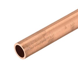 sourcing map Copper Round Tube 9mm OD 1mm Wall Thickness 300mm Long Straight Pipe Pipe