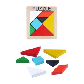 Henbrandt Children's Wooden Puzzle Tangram Shape Logic Game Kids Brain Puzzles Developmental Toys Learning Games