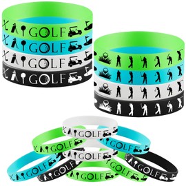 24PCS Golf Themed Rubber Bracelets Sport Slicone Wristbands Party Supplies Decorations Birthday Baby Shower Party Favors