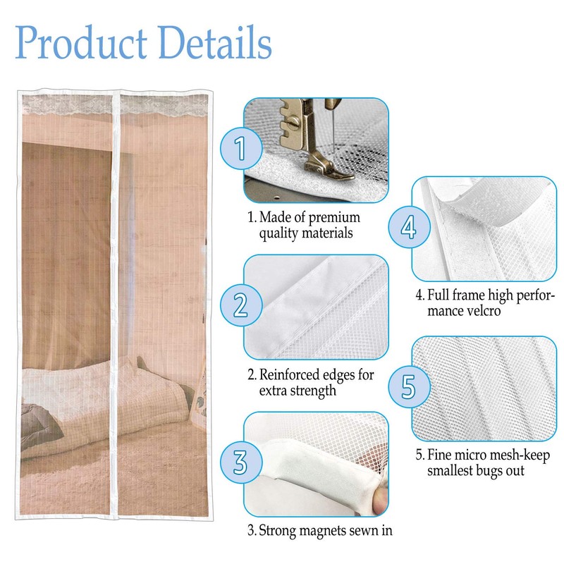 TheFitLife Magnetic Fly Screens for Doors - Heavy Duty Mesh