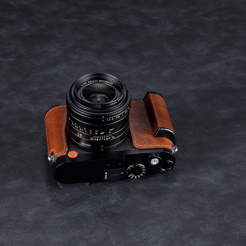 SIUTATDSH Camera Half Case for Leica Q3, Vintage Metal Genuine