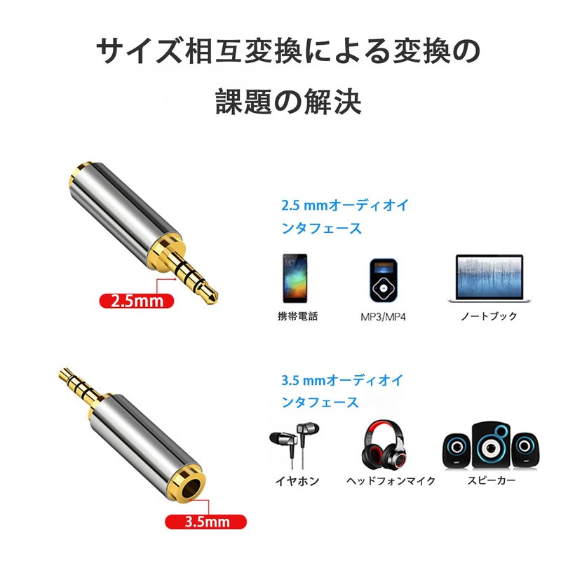Stereo Mini Plug Converter Plug 2.5mm 4 Poles Male to