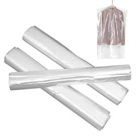 60 x 100 cm Disposable Clothes Protective Covers Transparent, Pack of 50 Dust Protection Garment Bags Long 100 cm, Clothes Covers Clothes Rail, Dust Bags for Clothes, Clothes Bags for Suits, Shirts,