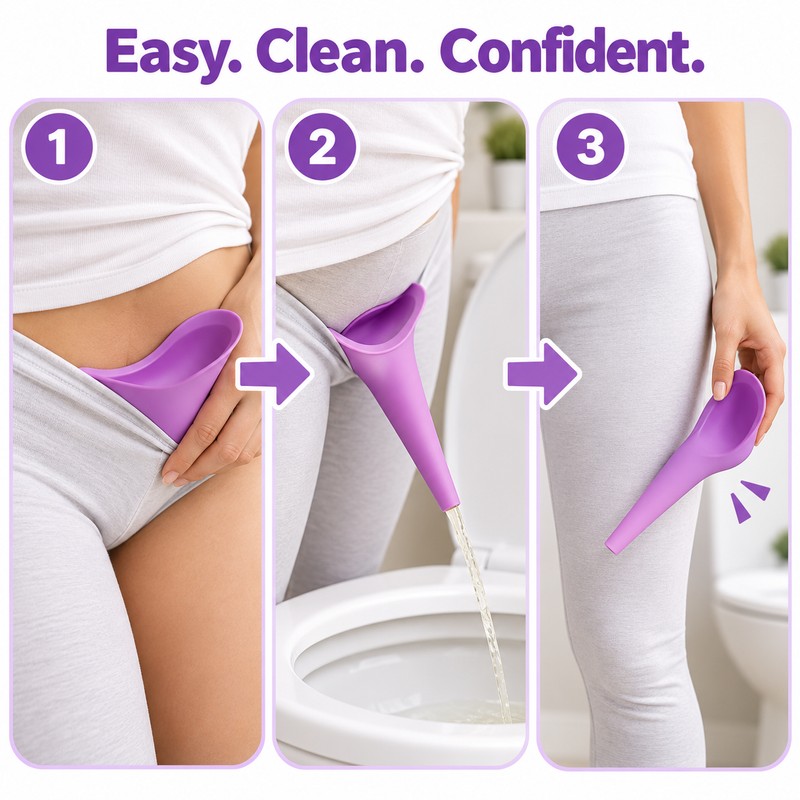 Portable Silicone Female Urinal Funnel – Reusable Stand-Up Peeing Device