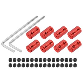 QUARKZMAN Wellenkupplung Verbinder mit Bohrung von 2mm-3mm Länge 20mm φ 12mm 8 Pcs Wellenkupplungen M4 Aluminiumlegierung Starre Kupplung für Auto Motorzubehör 3D-Drucker DIY-Roboter Rot