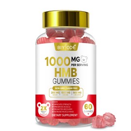 BIYODE HMB Gummies - 1000mg Calcium HMB per Serving, Sugar Free, Non-GMO, Natural Strawberry Flavor, Pectin-Based Chewable Supplement, 60 Count (30-Day Supply)