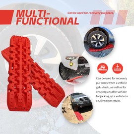 MaxxHaul Recovery Tracks Traction Boards 22000 lb Capacity 42" Heavy‑Duty Off Road Traction Mats for Sand Mud Snow Fits Trucks SUVs Jeeps 4x4 Red (50961)