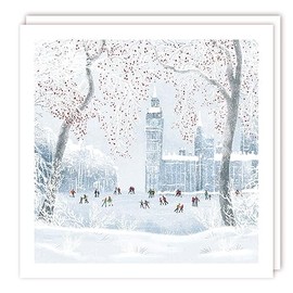 Tracks Publishing Charity Christmas Cards - Westminster Ice Skating with Foil Details - Eco-Friendly - Pack of 5 Cards