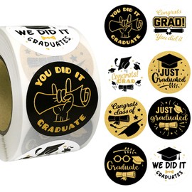 500Pcs Graduation Stickers 1.5in Self Adhesive Graduation Cap Decorative Congrats Labels,Class of 2025 for Envelope Stickers Labels Candy Baking Clothes Scrapbook Party Favors