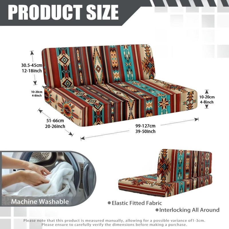 Aztec RV Dinette Cushion Covers Stretch Ethnic Style Camper Cushion